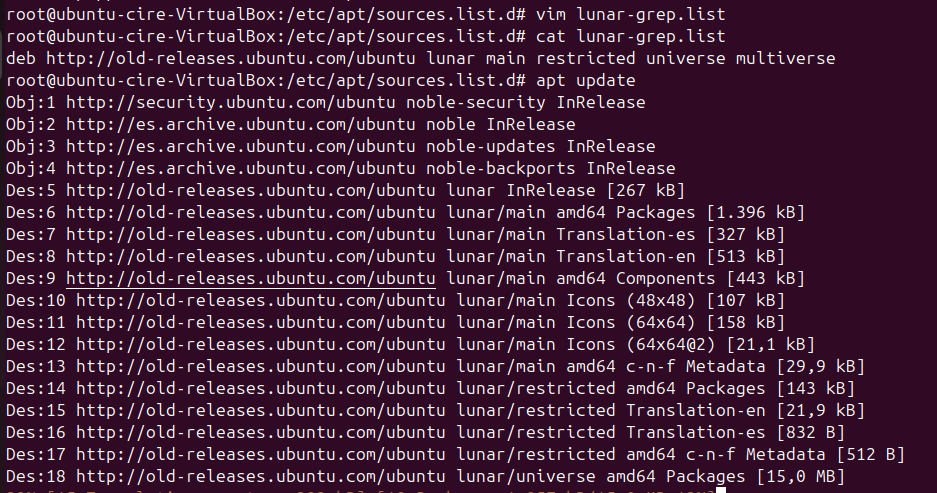 Afegint repositori i actualitzant