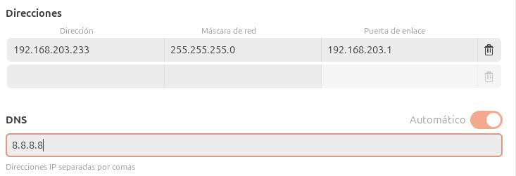 Configuració IP interfície gràfica