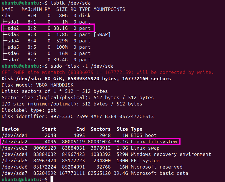 Identifiquem partició arrel