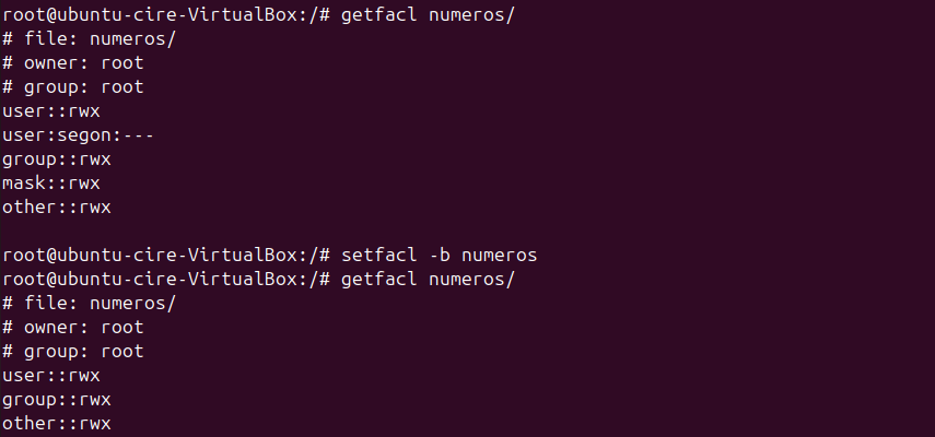 Reset i comprovació permissos