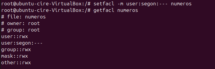 Afegit acl amb setacl