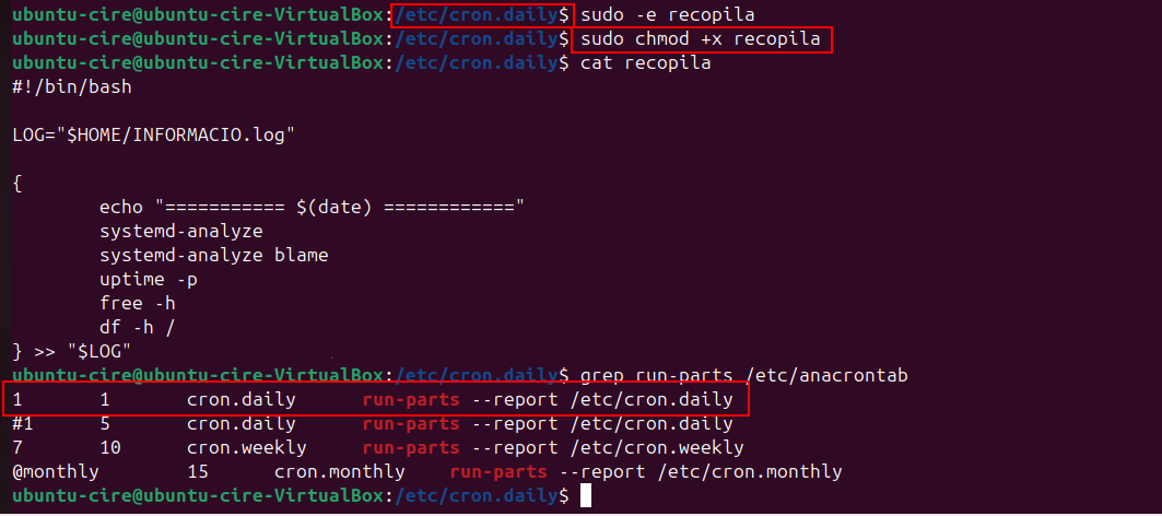Configuració anacron