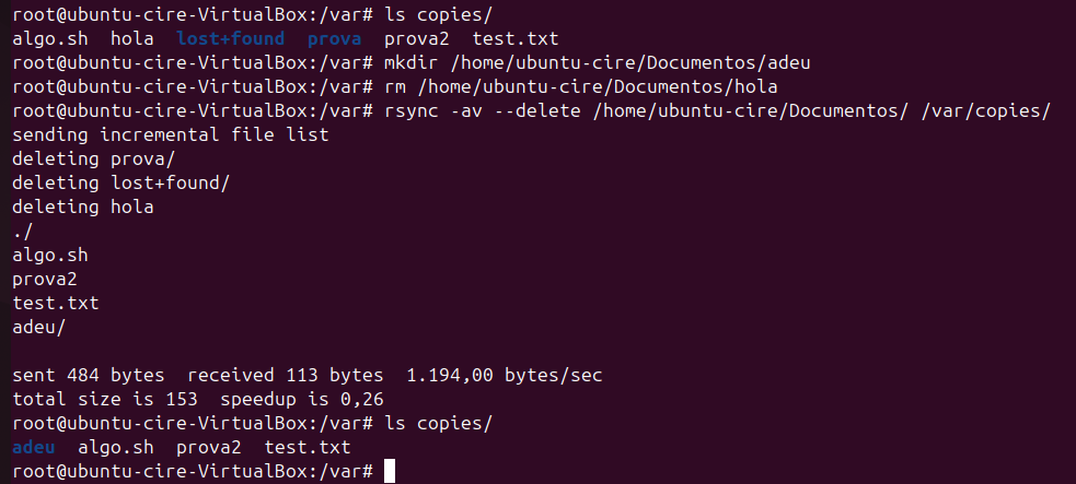 Copia amb rsync