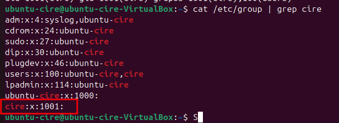 Comprovar en group la creacio de cire