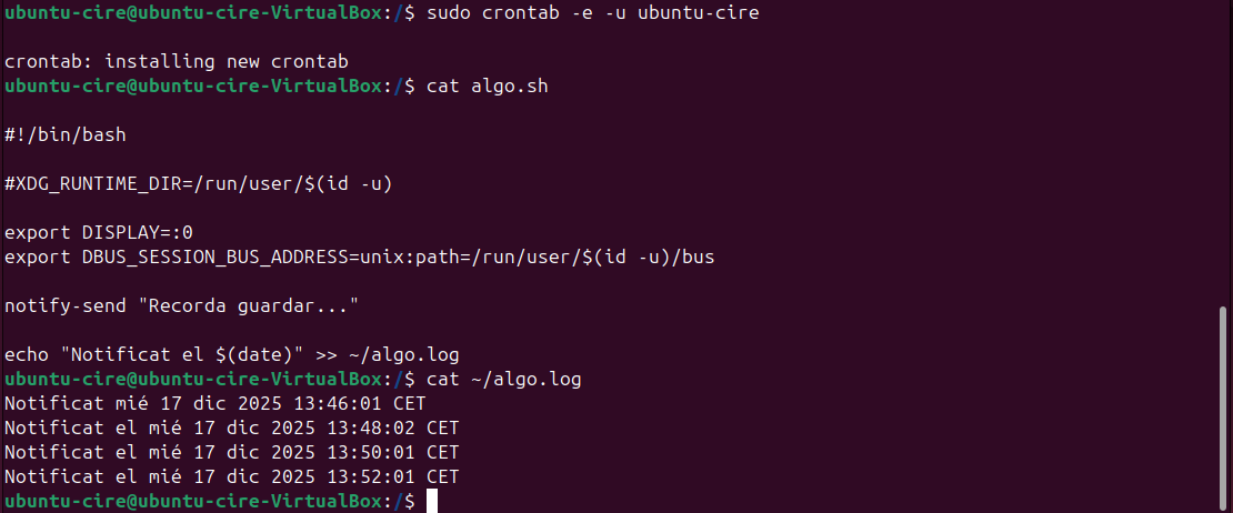 Comprovació log alerta