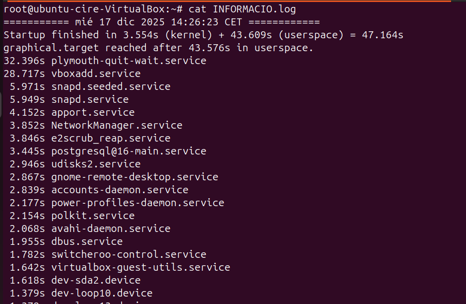 Comprovació anacron funciona recopilació sistema