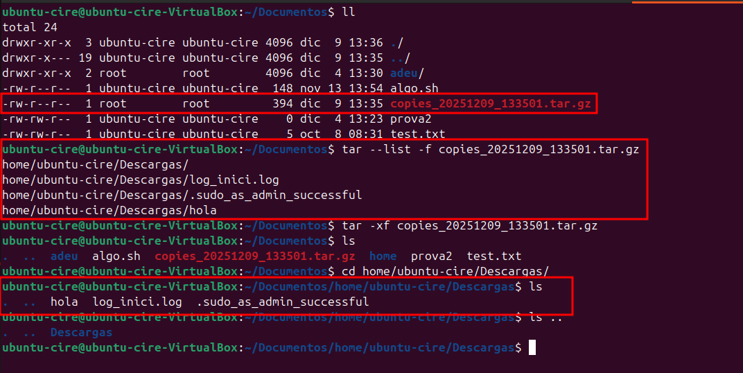 Comprovació funcionament cron