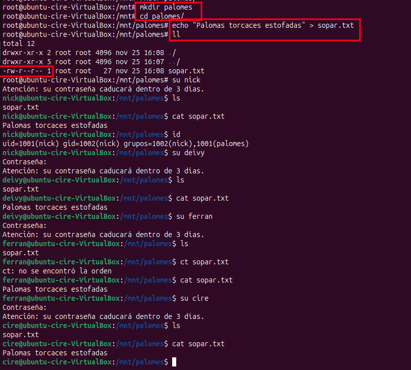 Creació carpeta comuna