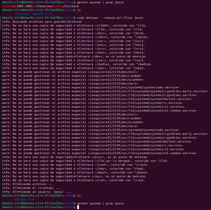 Eliminacio completa jesus