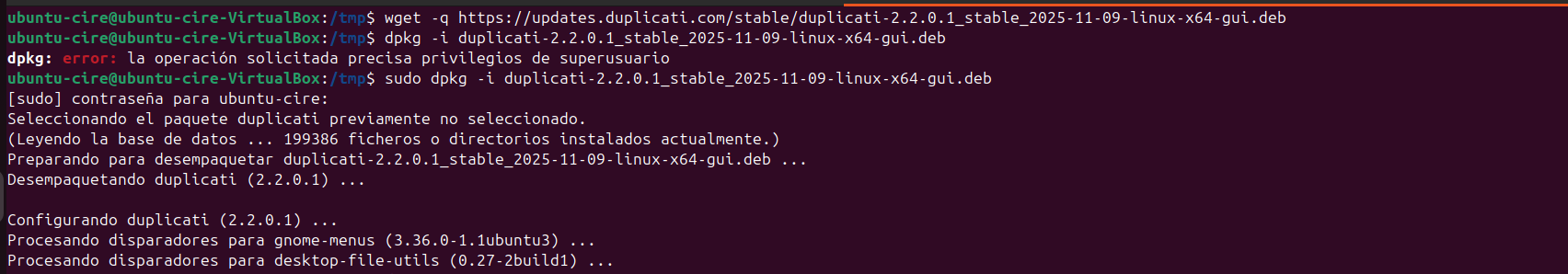 Instalacio duplicati