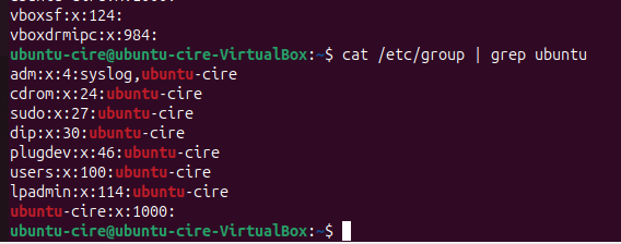 Captura /etc/group acortat