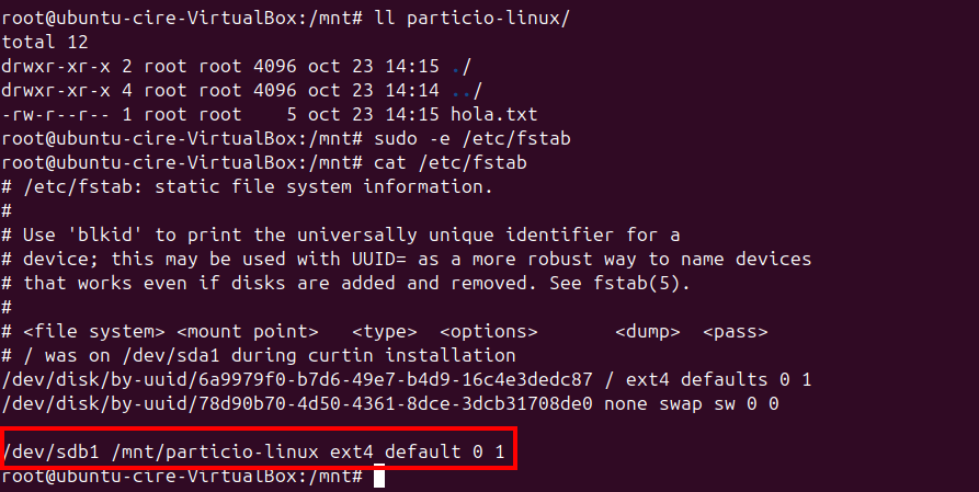 Afegir muntatge a inici sistema amb fstab