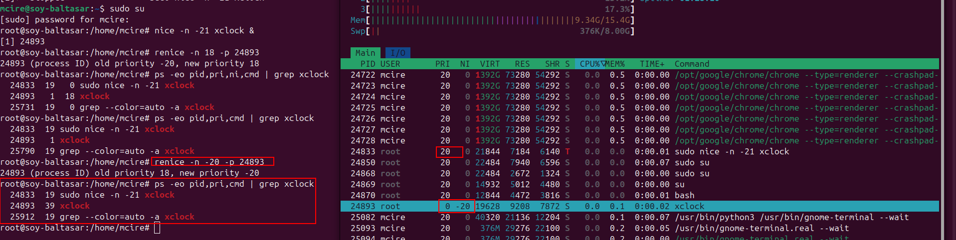 HTOP comprovacio nice i renice