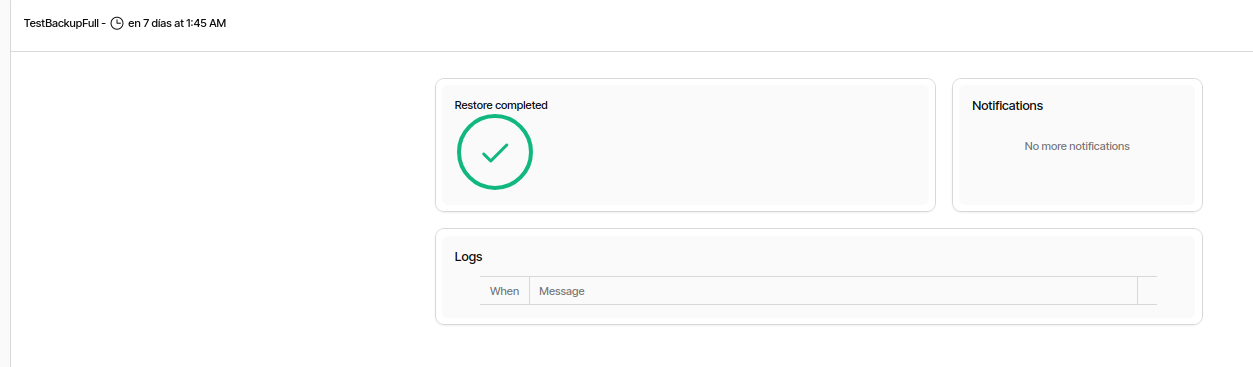 Recuperació finalitzada