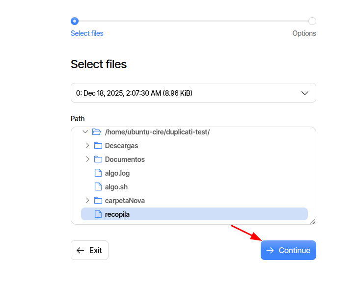 Recuperació part 1 - seleccionar arxius