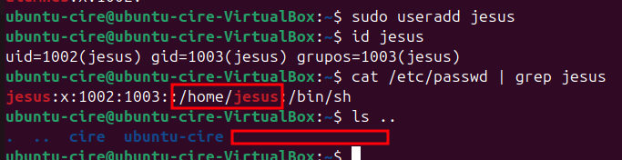 Creacio Jesus amb useradd