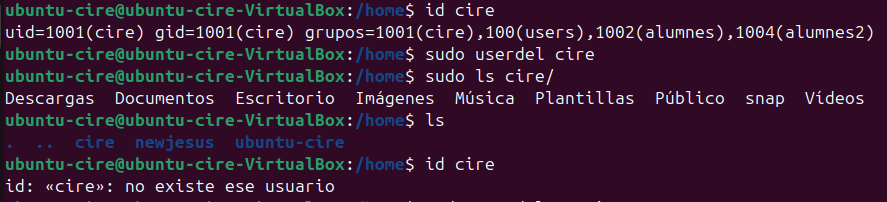 userdel sense recursiu