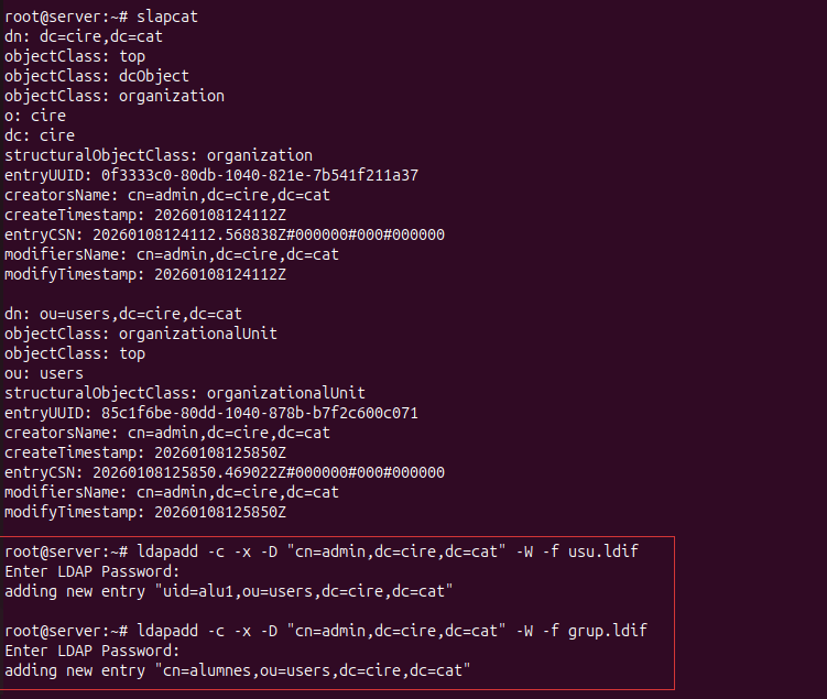 Creació unitats, usuaris i grups 2