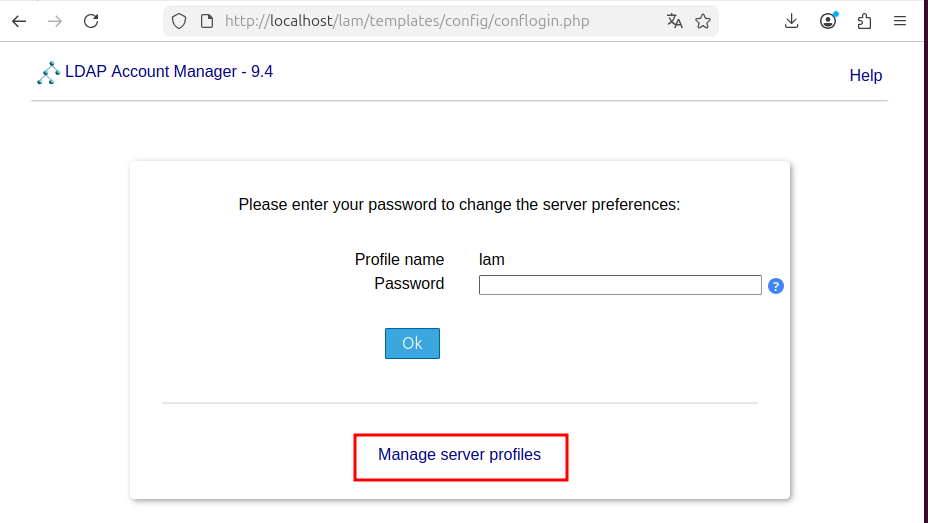 Manage server profile