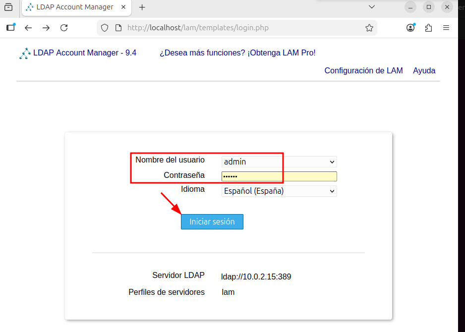 Login final admin al domini