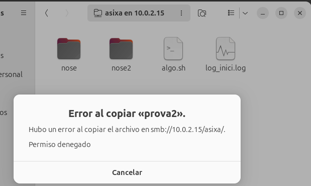 No pot afegir fitxers