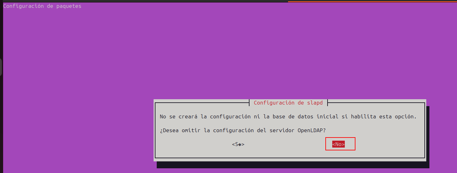 En la pantalla 1 no ometem configuració